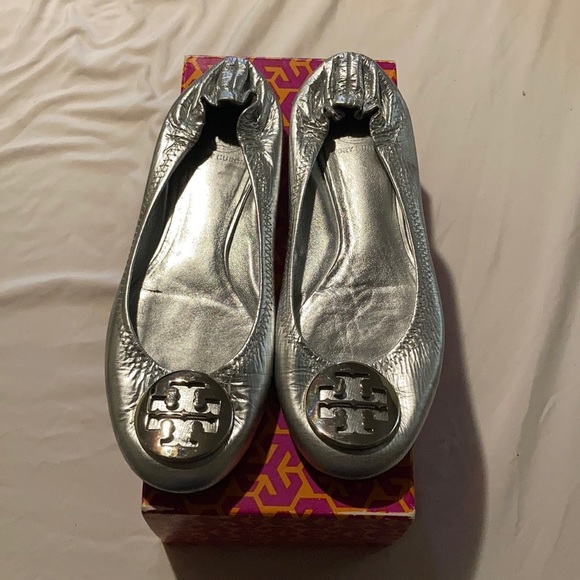 Silver Tory Burch Flats - Picture 2 of 6